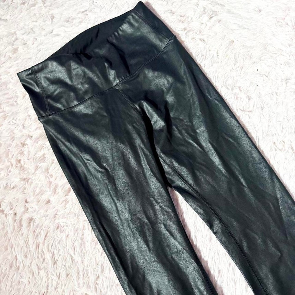 Black Faux leather Edgy Alternative Biker Chic Urban Streetwear Legging Womens S - Picture 2 of 5